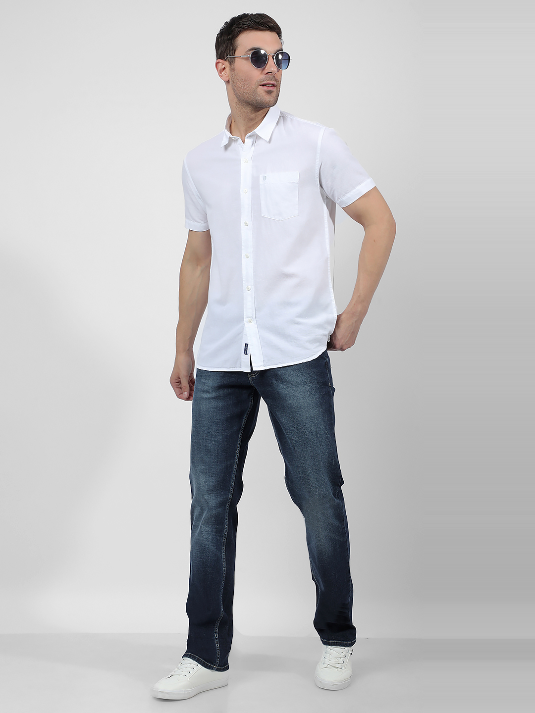 Numero Uno Men Faded Dark Blue Jeans